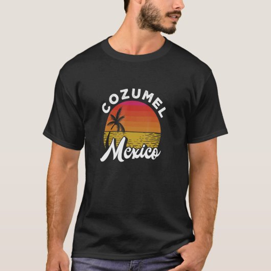 Cozumel Mexico Mexican Beach Sunset Summer Vacatio T-Shirt (Vorderseite)