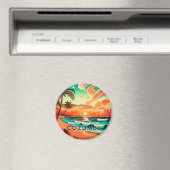 Cozumel Mexico Palm Tree Vintage Travel Souvenir Magnet (In Situ (Geschirrspüler))