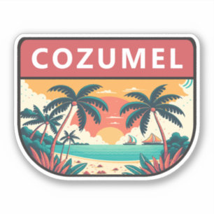Cozumel Mexico Retro Emblem Aufkleber