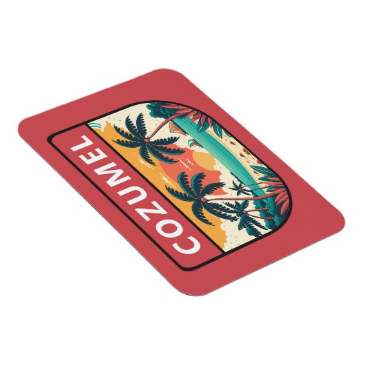 Cozumel Mexico Retro Emblem Magnet (Rechte Seite)