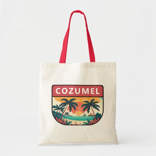Cozumel Mexico Retro Emblem Tragetasche (Vorne)