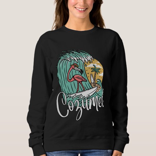 Cozumel Mexico Retro Flamingo Sweatshirt (Vorderseite)
