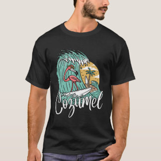 Cozumel Mexico Retro Flamingo T-Shirt