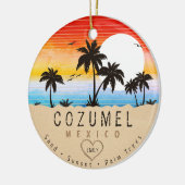 Cozumel Mexico Retro Sunset Palm Tree Souvenir 60e Keramik Ornament (Links)