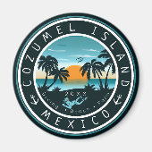 Cozumel Mexico Scuba Diving Sunset Souvenir 80er Magnet (Vorne)