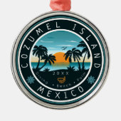 Cozumel Mexico Scuba Diving Sunset Souvenir 80er Ornament Aus Metall (Vorne)