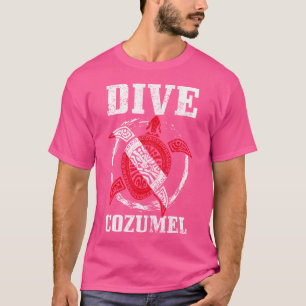 Cozumel Mexico Sea Turtle Diving Flag T-Shirt
