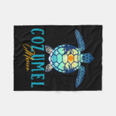 Cozumel Mexico Sea Turtle Palm Tree Sunset Beach V Fleecedecke (Vorderseite (Horizontal))