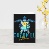 Cozumel Mexico Sea Turtle Palm Tree Sunset Beach V Karte (Gelbe Blume)