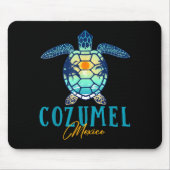 Cozumel Mexico Sea Turtle Palm Tree Sunset Beach V Mousepad (Vorne)