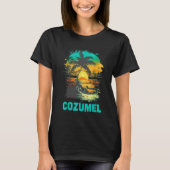 Cozumel Mexico Tropical Sunset Beach Souvenir Vaca T-Shirt (Vorderseite)