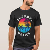 Cozumel Mexico Vacation Souvenir Sunset Beach T-Shirt (Vorderseite)