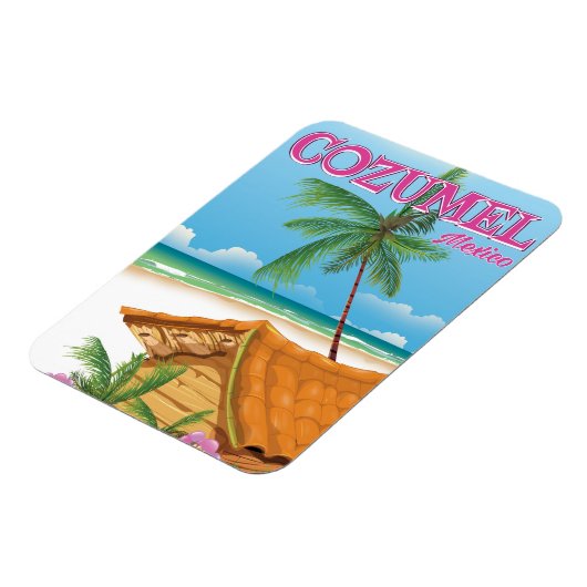 Cozumel Mexico Vintage Reiseplakat Magnet (Linke Seite)