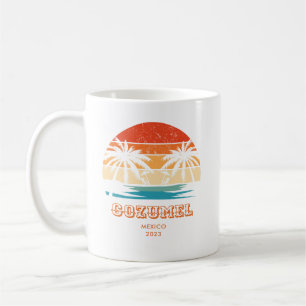 Cozumel Mexico Vintager Sonnenuntergang Matching Kaffeetasse