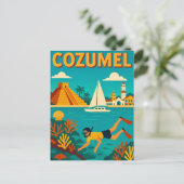Cozumel Mexiko Farbige Postkarte (Stehend Vorderseite)