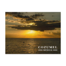 Cozumel Mexiko Goldener Sonnenuntergang Ozean