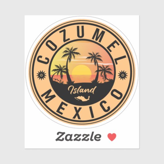 Cozumel Mexiko Insel Retro Sunset Souvenirs Aufkleber (Blatt)