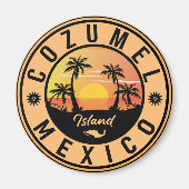 Cozumel Mexiko Insel Retro Sunset Souvenirs Magnet (Vorne)