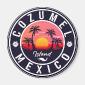 Cozumel Mexiko Insel Retro Sunset Souvenirs Magnet (Vorne)
