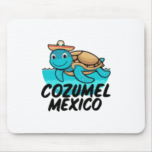 Cozumel Mexiko Meeresschildkröte Bunte Jungen Mädc Mousepad