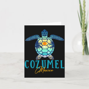 Cozumel Mexiko Meeresschildkröte Palme Sonnenunter Karte