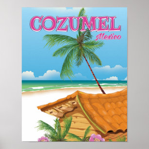 Cozumel Mexiko Vintage-Reiseplakat-Druck Poster