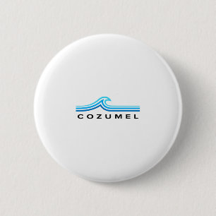 Cozumel Mexiko Wellen Vintage Männer Frauen Mädche Button