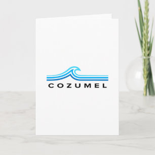 Cozumel Mexiko Wellen Vintage Männer Frauen Mädche Karte