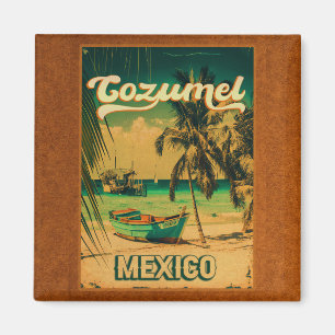 Cozumel Palme Retro 80er mexikanische Playa Magnet