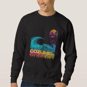 Cozumel Retro 80er Stil Vintage Vaporwave Surfen Sweatshirt
