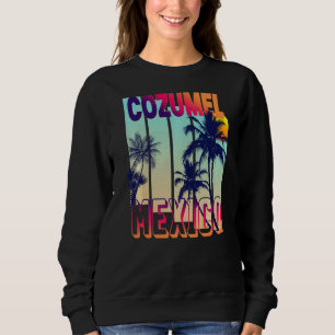 Cozumel Retro Vintager Palmbaum Sweatshirt