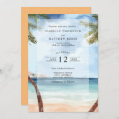 Cozumel Tropical Beach Hochzeit Einladung (Vorne/Hinten)