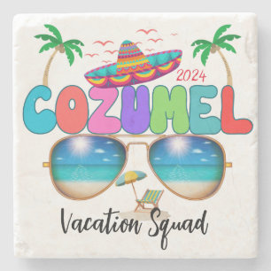 Cozumel Urlaub Squad Sun, Sand und Erinnerungen Me Steinuntersetzer