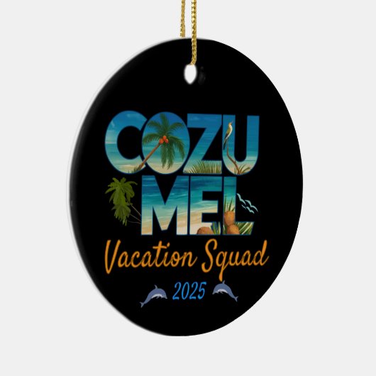 Cozumel Vacation 2025 Tropical Erlebnis Keramik Ornament (Rechts)