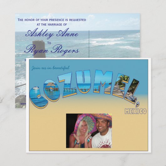Cozumel Wedding Einladung (Vorne/Hinten)