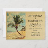 Cozumel Wedding Invitation Beach Palm Tree