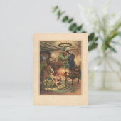 Cozy 18th Century Holiday Scene Postkarte (Stehend Vorderseite)