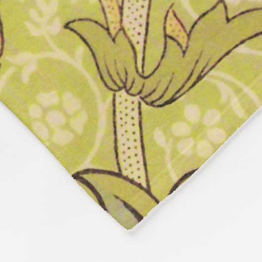 Cozy 19thc Rosa, grüne gemusterte Fleecedecke (Ecke)