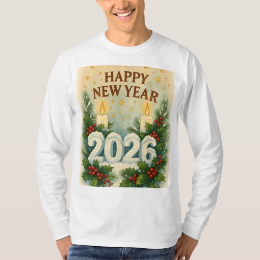 cozy 2026 happy new year Long Sleeve T-Shirt (Vorderseite)