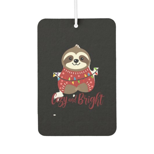 Cozy And Bright Sloth Christmas Lights (1) Autolufterfrischer (Vorderseite)
