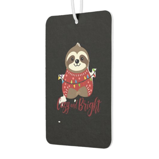 Cozy And Bright Sloth Christmas Lights (1) Autolufterfrischer (Links)