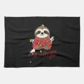 Cozy And Bright Sloth Christmas Lights (1) Geschirrtuch (Horizontal)