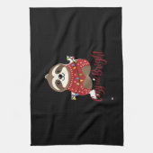 Cozy And Bright Sloth Christmas Lights (1) Geschirrtuch (Vertikal)