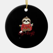 Cozy And Bright Sloth Christmas Lights (1) Keramik Ornament (Vorne)