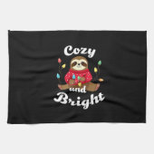 Cozy And Bright Sloth Christmas Lights (2) Geschirrtuch (Horizontal)