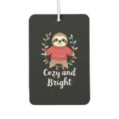 Cozy And Bright Sloth Christmas Lights (3) Autolufterfrischer (Vorderseite)