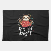 Cozy And Bright Sloth Christmas Lights (4) Geschirrtuch (Horizontal)
