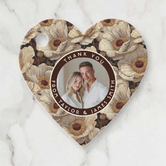 Cozy Anemones Themed Winter Wedding Geschenkanhänger (Vorderseite)