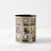 Cozy Animal Friends Reading and Relaxing Zweifarbige Tasse (Mittel)