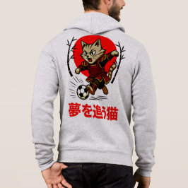Cozy Anime Samurai Cat Soccer - For Japanese Cultu Hoodie